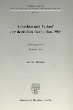 Ursachen und Verlauf der deutschen Revolution 1989