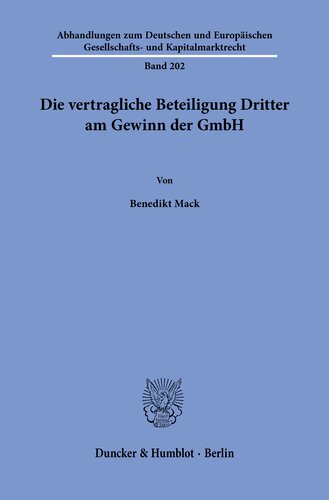 Die vertragliche Beteiligung Dritter am Gewinn der GmbH