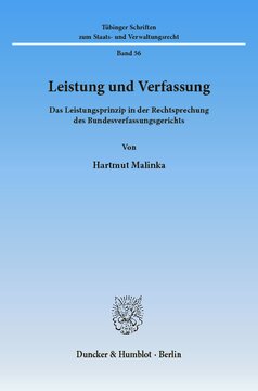 Leistung und Verfassung: Das Leistungsprinzip in der Rechtsprechung des Bundesverfassungsgerichts