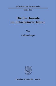 Die Beschwerde im Erbscheinsverfahren