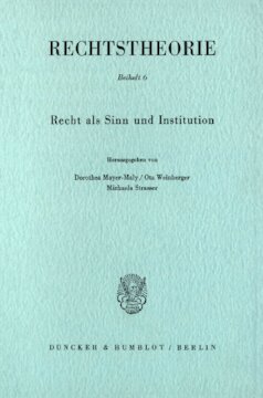 Recht als Sinn und Institution