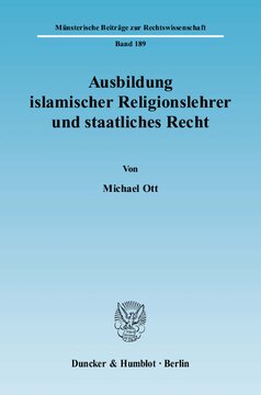 Ausbildung islamischer Religionslehrer und staatliches Recht