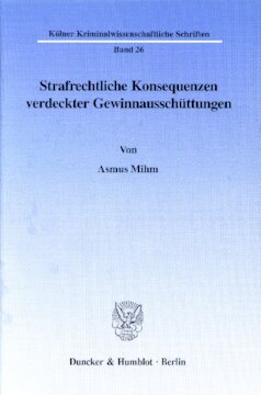 Strafrechtliche Konsequenzen verdeckter Gewinnausschüttungen