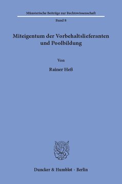 Miteigentum der Vorbehaltslieferanten und Poolbildung