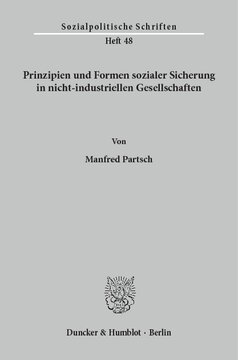 Prinzipien und Formen sozialer Sicherung in nicht-industriellen Gesellschaften