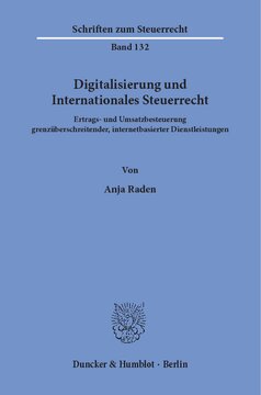 Digitalisierung und Internationales Steuerrecht: Ertrags- und Umsatzbesteuerung grenzüberschreitender, internetbasierter Dienstleistungen