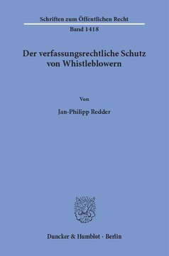 Der verfassungsrechtliche Schutz von Whistleblowern