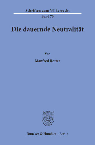 Die dauernde Neutralität