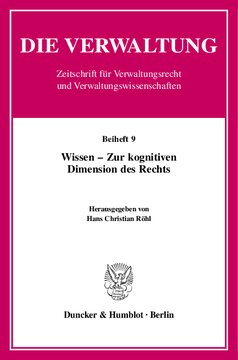 Wissen - Zur kognitiven Dimension des Rechts