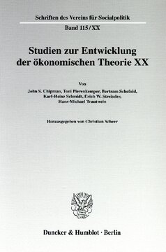 Die Ältere Historische Schule: Wirtschaftstheoretische Beiträge und wirtschaftspolitische Vorstellungen: Studien zur Entwicklung der ökonomischen Theorie XX