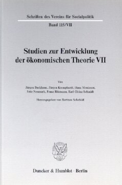 Probleme der Konjunkturtheorie im ausgehenden 19. Jahrhundert: Studien zur Entwicklung der ökonomischen Theorie VII