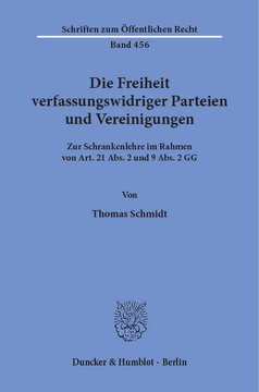 Die Freiheit verfassungswidriger Parteien und Vereinigungen: Zur Schrankenlehre im Rahmen von Art. 21 Abs. 2 und 9 Abs. 2 GG