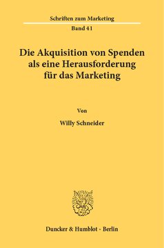 Die Akquisition von Spenden als eine Herausforderung für das Marketing