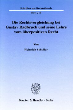 Die Rechtsvergleichung bei Gustav Radbruch und seine Lehre vom überpositiven Recht