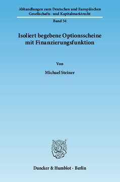 Isoliert begebene Optionsscheine mit Finanzierungsfunktion