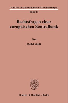 Rechtsfragen einer europäischen Zentralbank