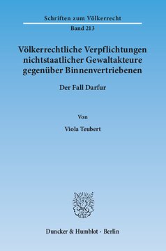 Völkerrechtliche Verpflichtungen nichtstaatlicher Gewaltakteure gegenüber Binnenvertriebenen: Der Fall Darfur