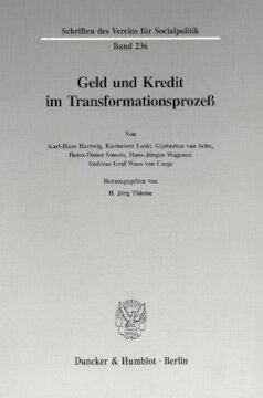 Geld und Kredit im Transformationsprozeß