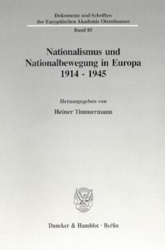 Nationalismus und Nationalbewegung in Europa 1914 - 1945