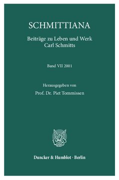 SCHMITTIANA: Beiträge zu Leben und Werk Carl Schmitts. Band VII (2001)