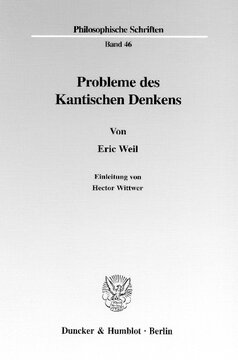 Probleme des Kantischen Denkens: Einleitung und Übersetzung von Hector Wittwer