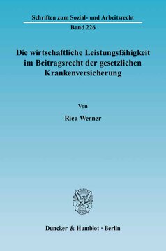 Die wirtschaftliche Leistungsfähigkeit im Beitragsrecht der gesetzlichen Krankenversicherung