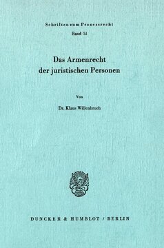 Das Armenrecht der juristischen Personen