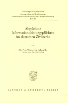 Abgeleitete Informationsleistungspflichten im deutschen Zivilrecht