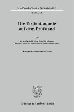 Die Tarifautonomie auf dem Prüfstand