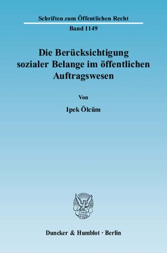 Die Berücksichtigung sozialer Belange im öffentlichen Auftragswesen