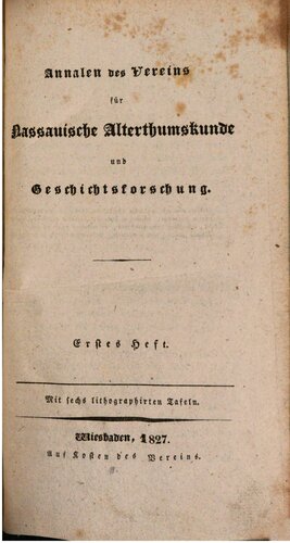 Annalen des Vereins für Nassauische Altertumskunde und Geschichtsforschung