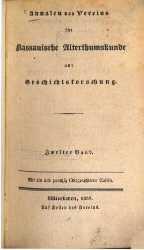 Annalen des Vereins für Nassauische Altertumskunde und Geschichtsforschung