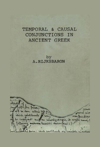 Temporal and causal conjunctions in ancient Greek: with special reference to the use of  ἐπεί and ὡς in Herodotus