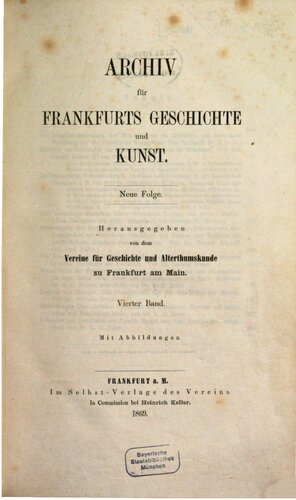 Archiv für Frankfurts Geschichte und Kunst