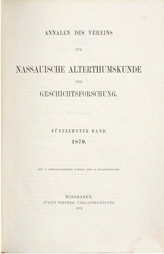 Annalen des Vereins für Nassauische Altertumskunde und Geschichtsforschung