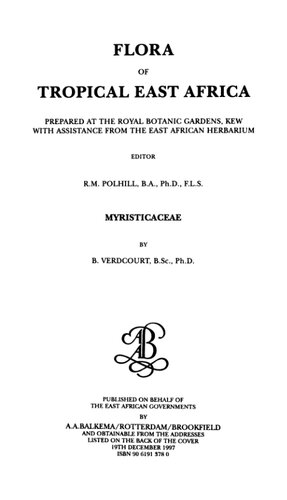 Flora of Tropical East Africa - Myristicaceae (1997)