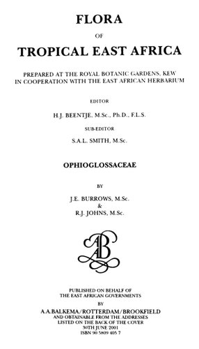 Flora of Tropical East Africa - Ophioglossaceae (2001)