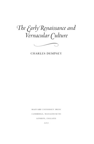 The early Renaissance and vernacular culture