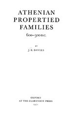 Athenian propertied families, 600-300 B.C.