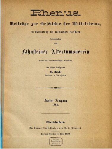 Rhenus. Beiträge zur Geschichte des Mittelrheins