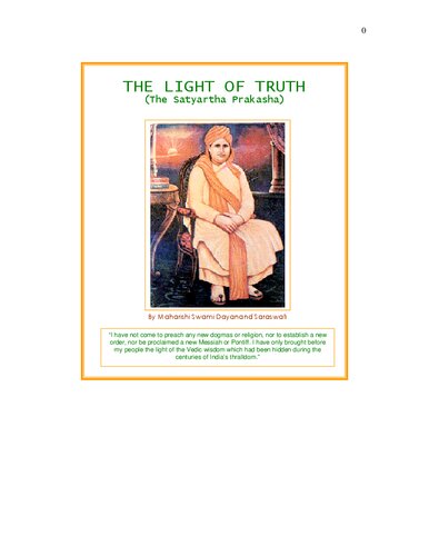 The Light of Truth (Satyarth Prakash)