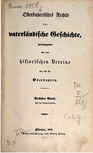 Oberbayerisches Archiv für vaterländische Geschichte