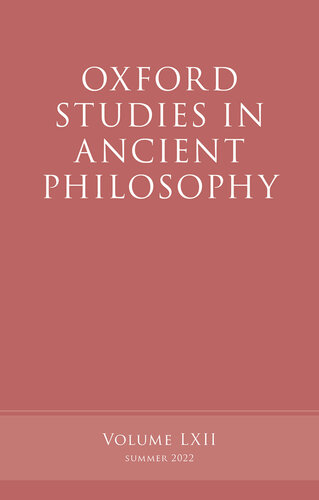 Oxford Studies in Ancient Philosophy, Volume 62