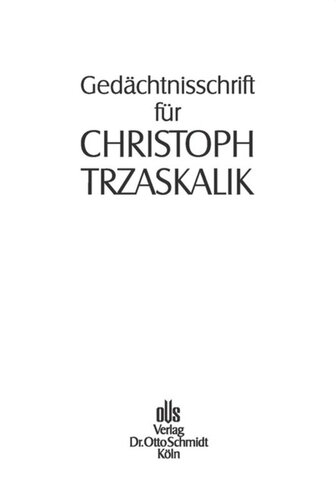 Gedächtnisschrift für Christoph Trzaskalik