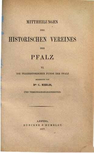 Die prähistorischen Funde der Pfalz