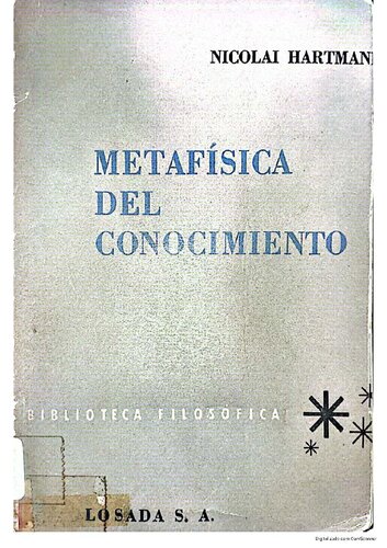 Metafísica del conocimiento Tomo II