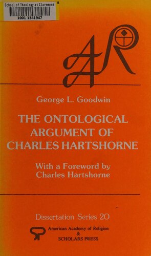 The Ontological Argument of Charles Hartshorne