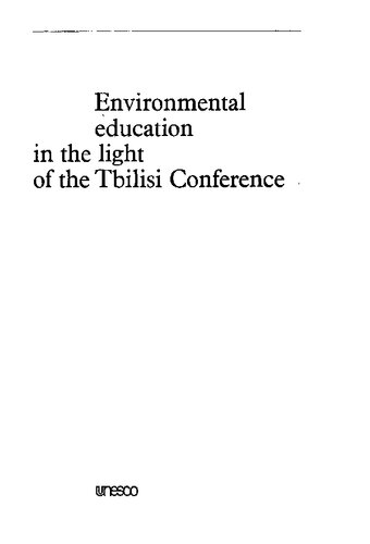 Environmental Education in the Light of the Tbilisi Conference