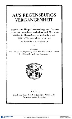 Verhandlungen des Historischen Vereins für Oberpfalz und Regensburg