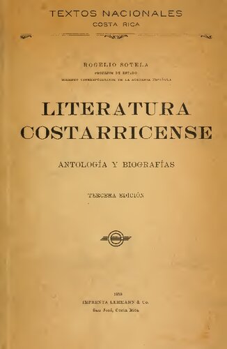 Literatura costarricense: antología y biografías